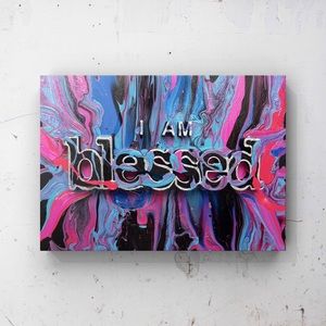 I Am Blessed 3D Colorful, Flowing, Original, Medium, Affirmation Art Painting
